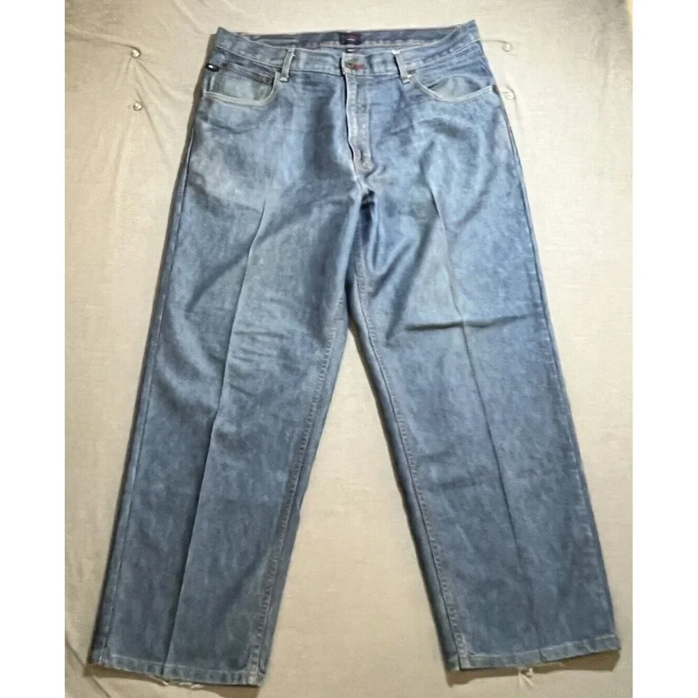 Vintage Tommy Hilfiger Jeans 38x30 Blue Denim Pocketed Wide Leg Baggy Y2K‎